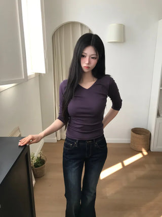 (10 colors) V-neck T-shirt