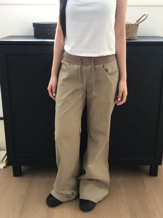 (4 colors) Rivet Waist Flare Pants