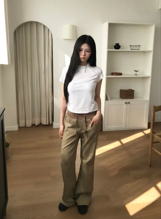 (4 colors) Rivet Waist Flare Pants