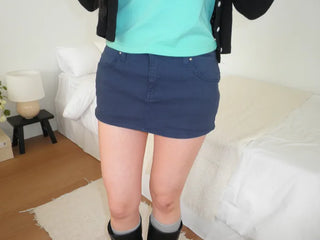 (2 colors) Studded skirt pants