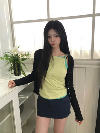 (8 colors) Perforated Eyelet Cardigan