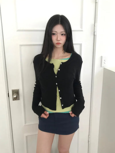 (8 colors) Perforated Eyelet Cardigan