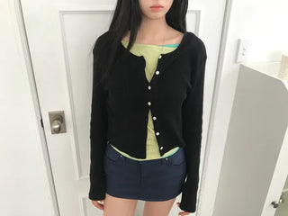 (8 colors) Perforated Eyelet Cardigan