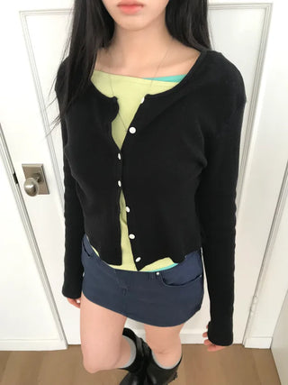 (8 colors) Perforated Eyelet Cardigan