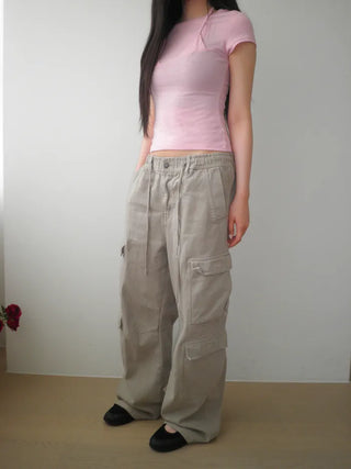 [2 colors] Pocket Cargo Pants