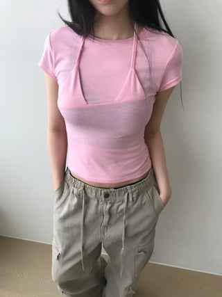 [3 colors] Ambal Ribbon T-shirt