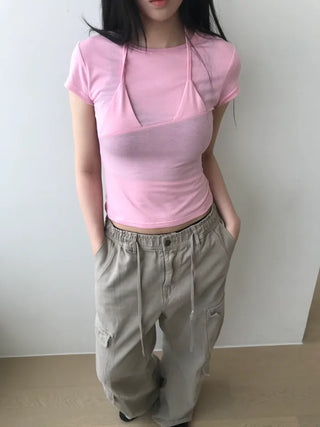 [3 colors] Ambal Ribbon T-shirt