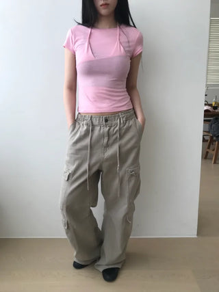 [2 colors] Pocket Cargo Pants