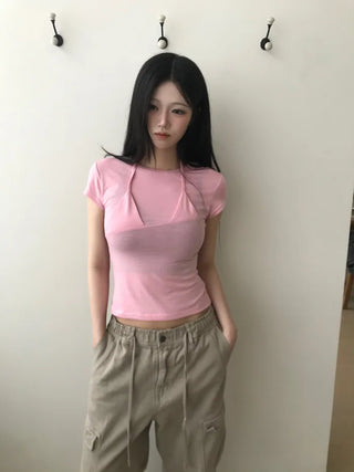 [3 colors] Ambal Ribbon T-shirt