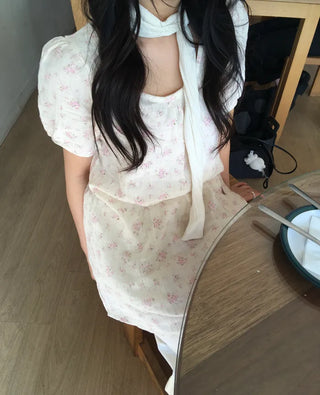[3 colors] Baby Flower Mini Dress