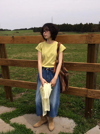 Raglan short-sleeved T-shirt
