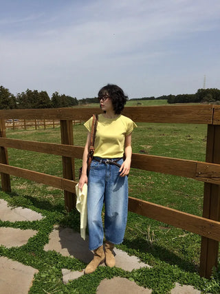 Raglan short-sleeved T-shirt