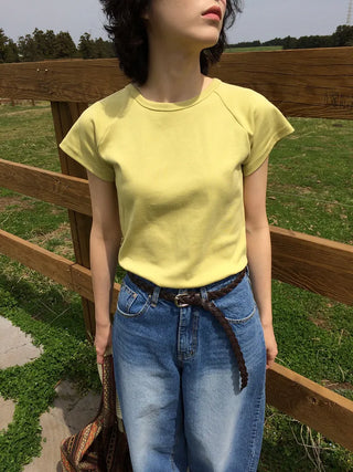 Raglan short-sleeved T-shirt