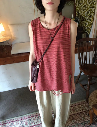 Striped sleeveless top