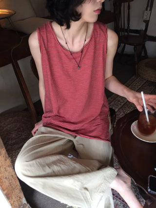 Striped sleeveless top