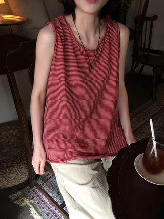 Striped sleeveless top