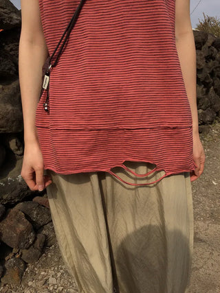 Striped sleeveless top