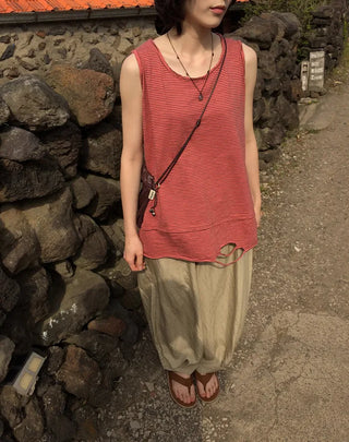 Striped sleeveless top