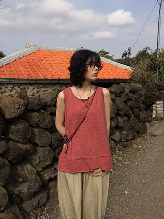 Striped sleeveless top