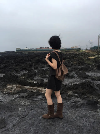 [Set-up] Striped cardigan & camisole dress