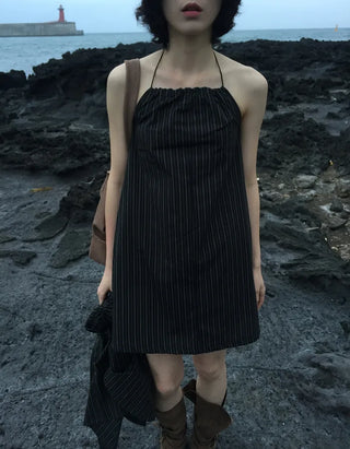 [Set-up] Striped cardigan & camisole dress