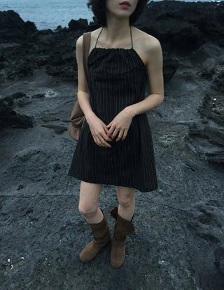 [Set-up] Striped cardigan & camisole dress