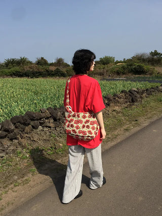 Elastic waist striped pants