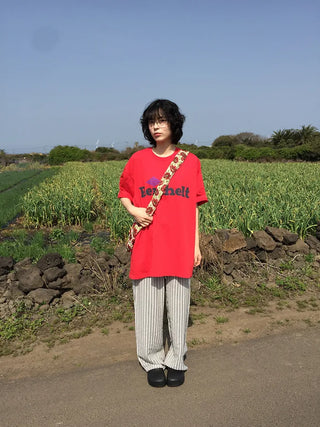 Elastic waist striped pants