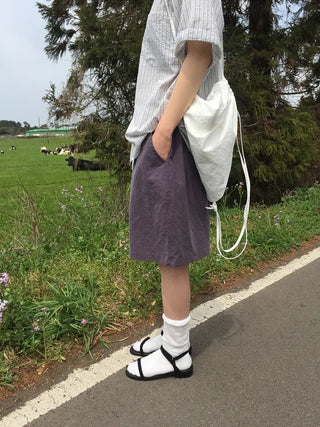 Pigmented elastic waist pants