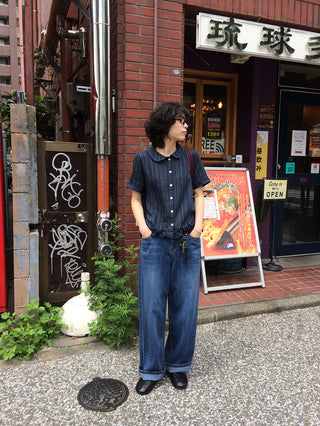 Summer denim wide-leg pants