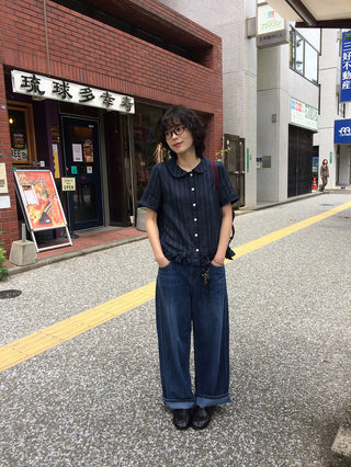 Summer denim wide-leg pants