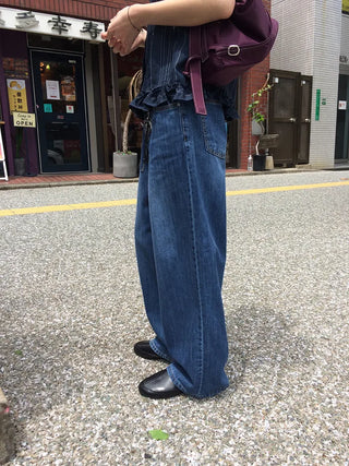 Summer denim wide-leg pants