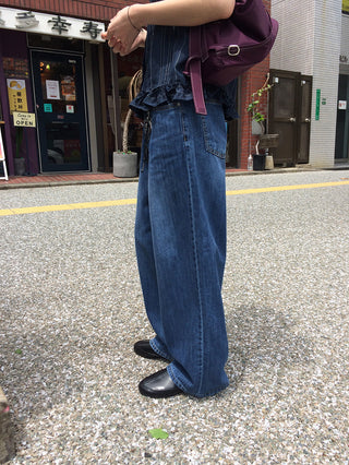 Summer denim wide-leg pants