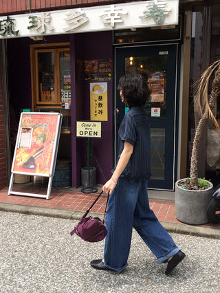 Summer denim wide-leg pants