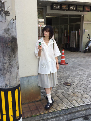 Oversized Star Short-Sleeve Shirt