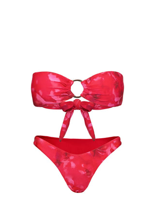 Macs Bandeau Bikini Top Red Floral