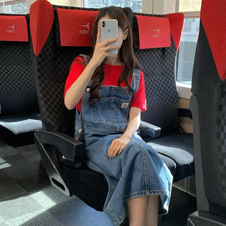 Denim overall dress