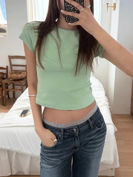 [3 colors] Basic Point T-shirt
