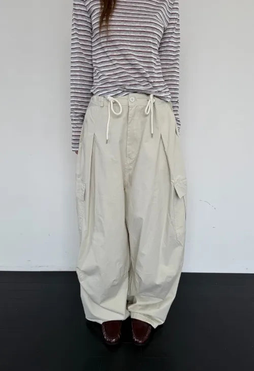 [3 colors] Balloon Wide Cargo Pants