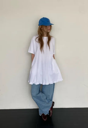 [3 colors] Cotton Frill Dress