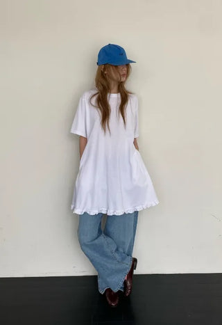 [3 colors] Cotton Frill Dress