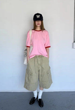 [4 colors] Stonewashed Bermuda Cargo Pants