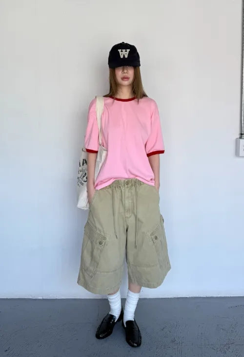 [4 colors] Stonewashed Bermuda Cargo Pants