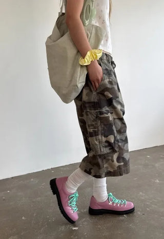 [4 colors] Zippered Bermuda Cargo Pants