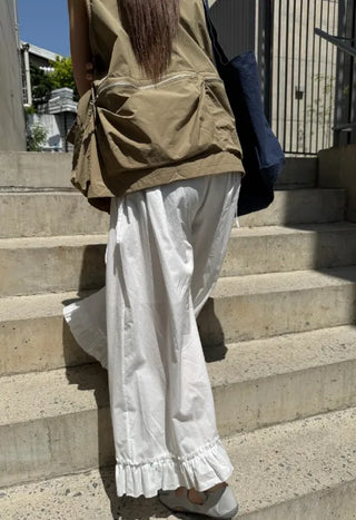 [2 colors] Pure Frill Ribbon Pants