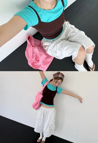 [10 colors] Lip Sleeveless Top