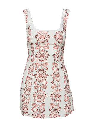 Maris Mini Dress Cream  Pink