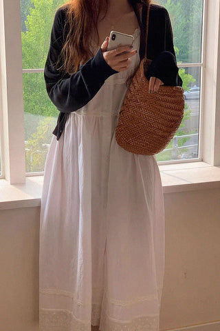 sleeveless V-neck midi dress