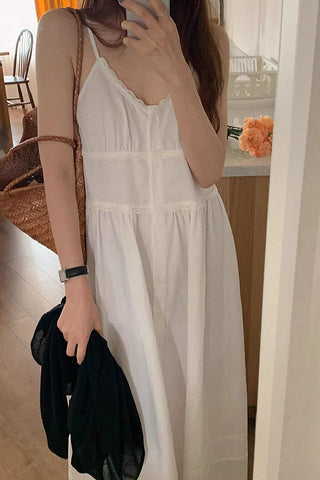 sleeveless V-neck midi dress