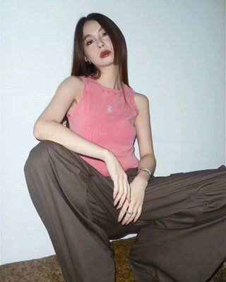 multi-color knitted sling top